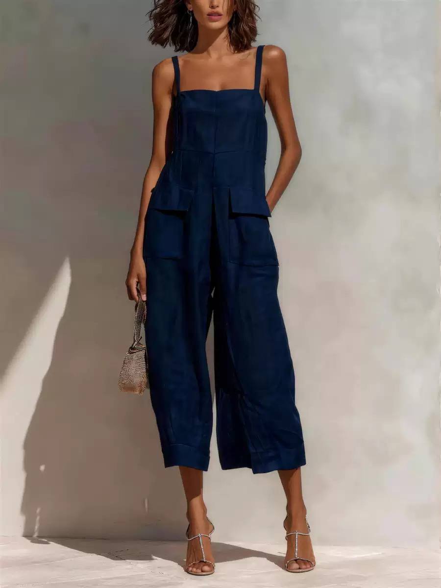 Natalie | Minimalist Wide-Leg Utility Jumpsuit