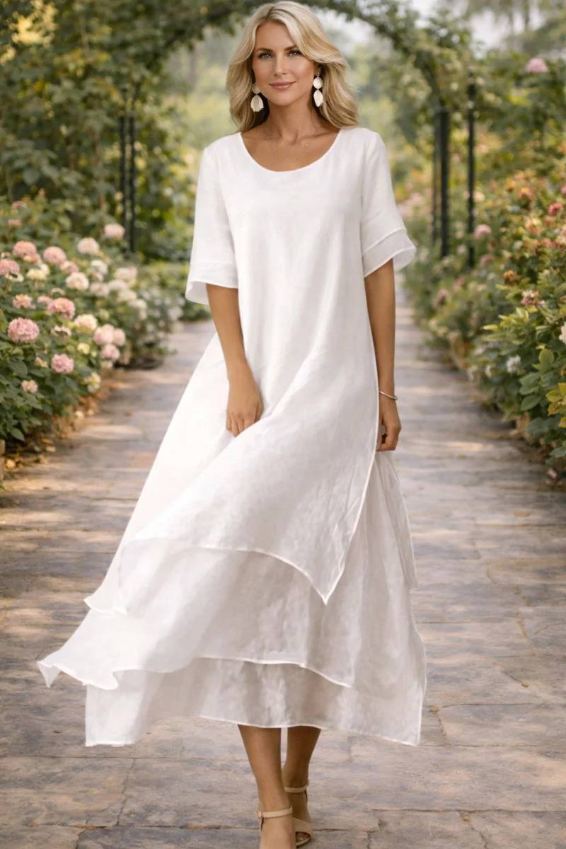Elara | Graceful Layered Midi Dress