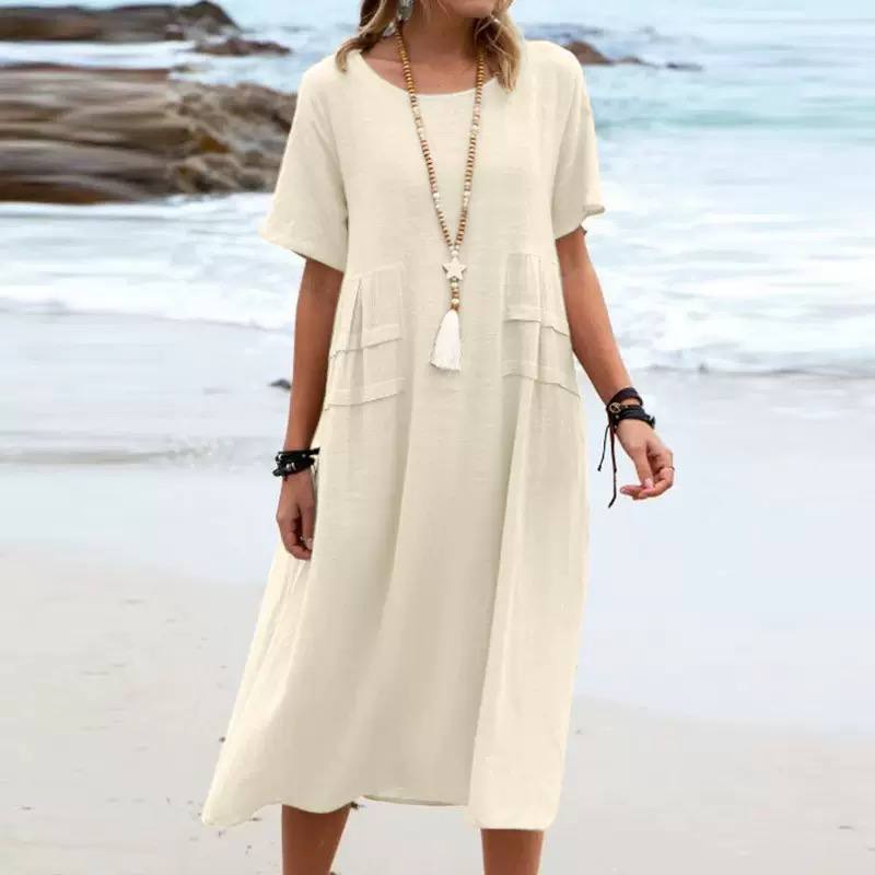 Elena | Relaxed Pocket Midi Dress