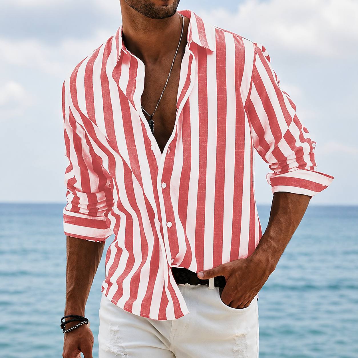 Sebastian | Coastal Stripe Linen Shirt