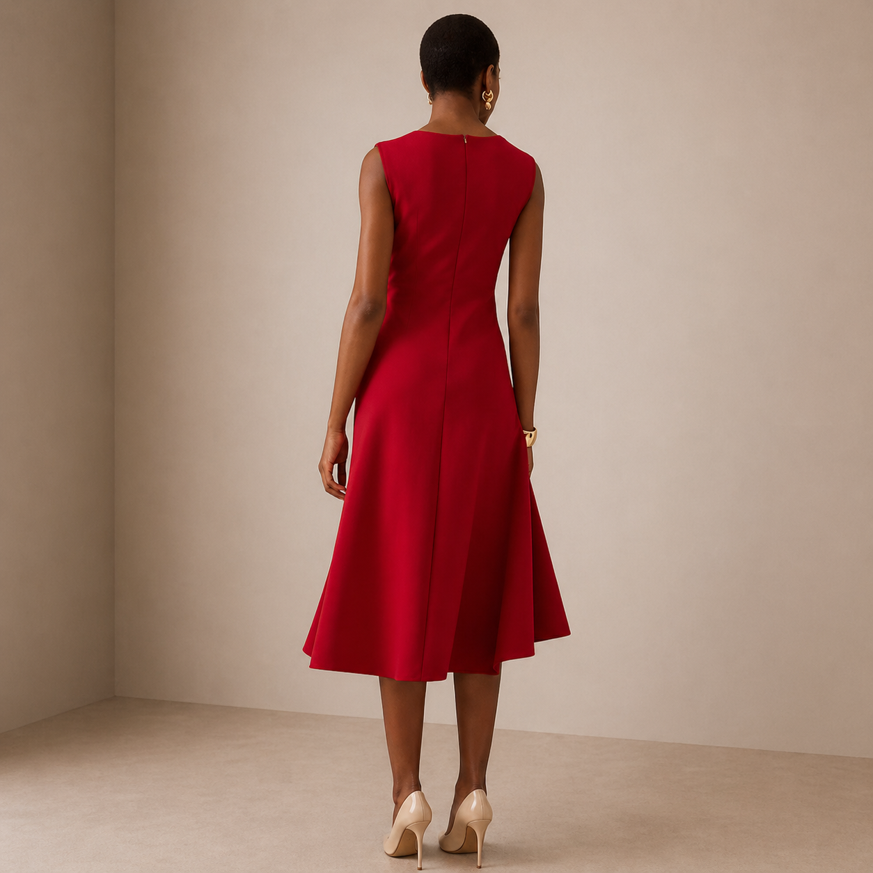 Evelina | Sculpted Waist Wrap Midi Dress