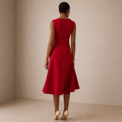 Evelina | Sculpted Waist Wrap Midi Dress
