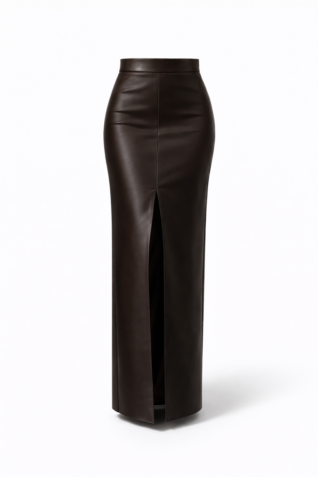 High-Waist Leather Skirt