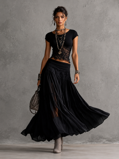 Seraphina | Boho Lace Maxi Set