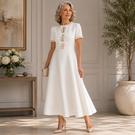 ESTELLE  | BOW  MIDI DRESS