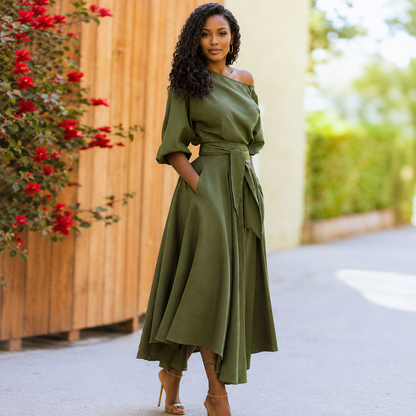 Seraphine | One-Shoulder Flow Maxi Dress