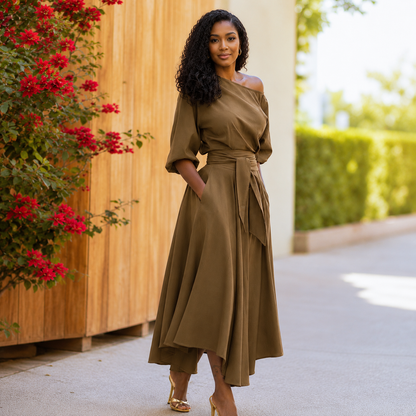 Seraphine | One-Shoulder Flow Maxi Dress