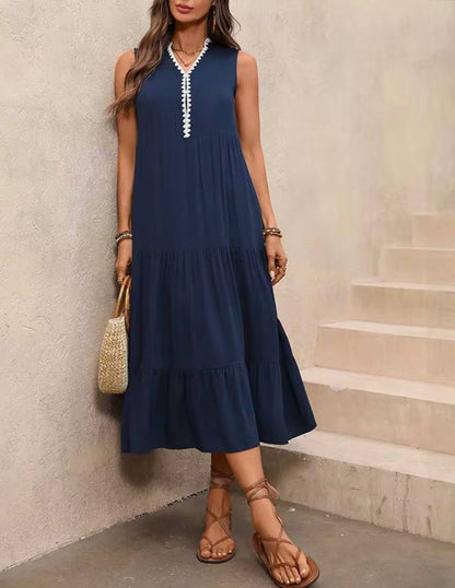Marina | Navy Trim Dress