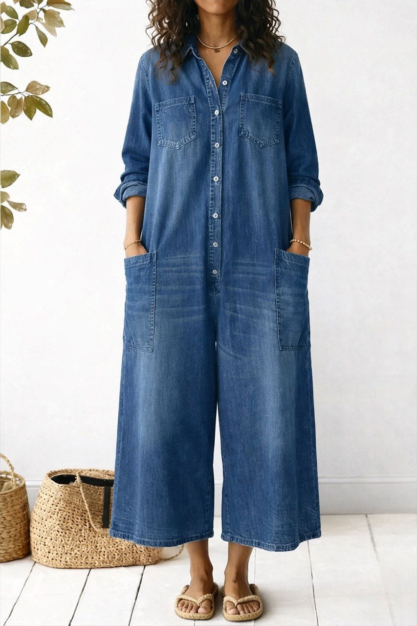 Maria | Denim Relaxed Fit Jumpsuit