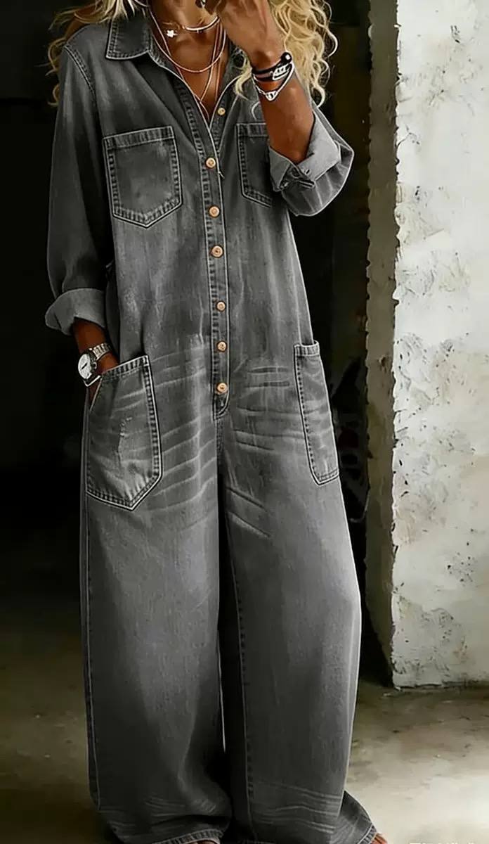 Maria | Denim Relaxed Fit Jumpsuit