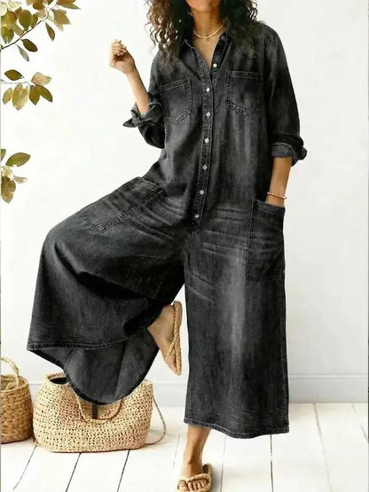 Maria | Denim Relaxed Fit Jumpsuit