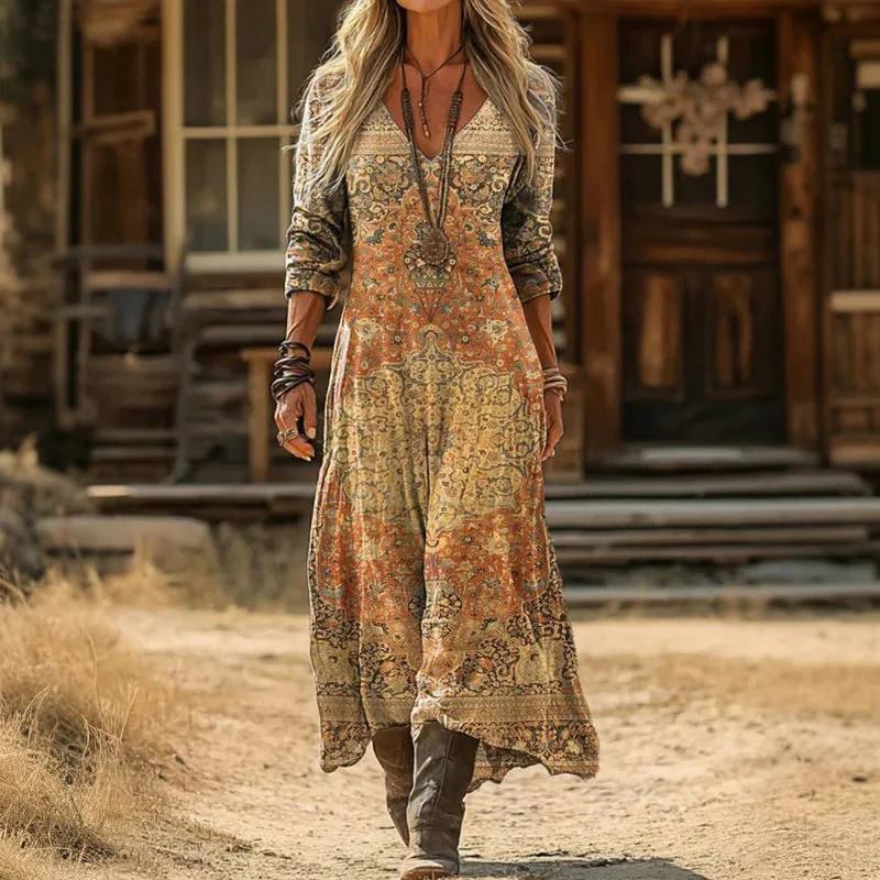 BEA | LONG SLEEVE VINTAGE CASUAL DRESS