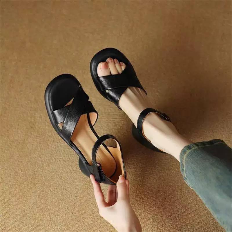 Sophie | Cross Strap Comfort Heel Sandals