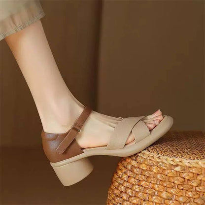 Sophie | Cross Strap Comfort Heel Sandals