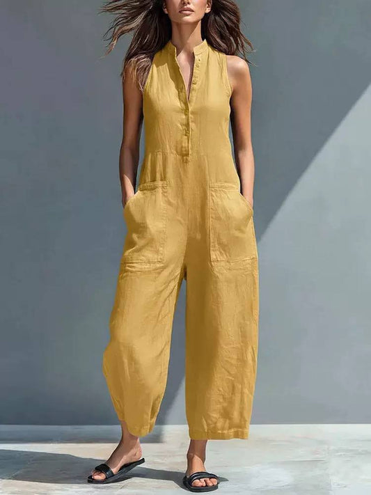 Peyton | Relaxed Fit Sleeveless Utility Jumpsuit