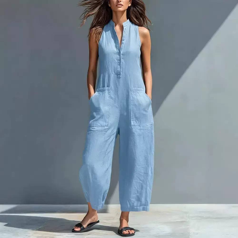 Peyton | Relaxed Fit Sleeveless Utility Jumpsuit