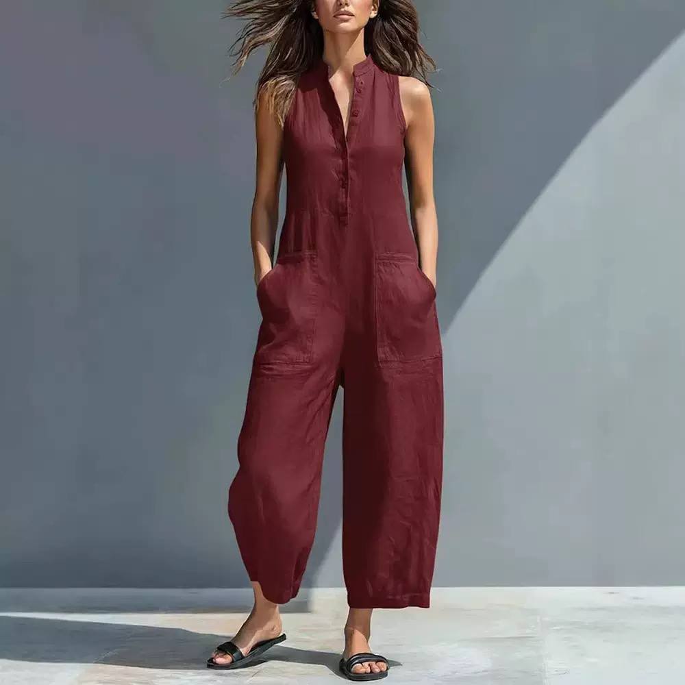 Peyton | Relaxed Fit Sleeveless Utility Jumpsuit
