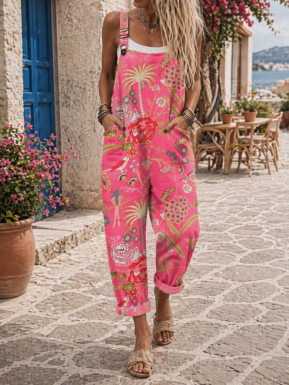 Avery | Tropical Bloom Printed Jumpsuit