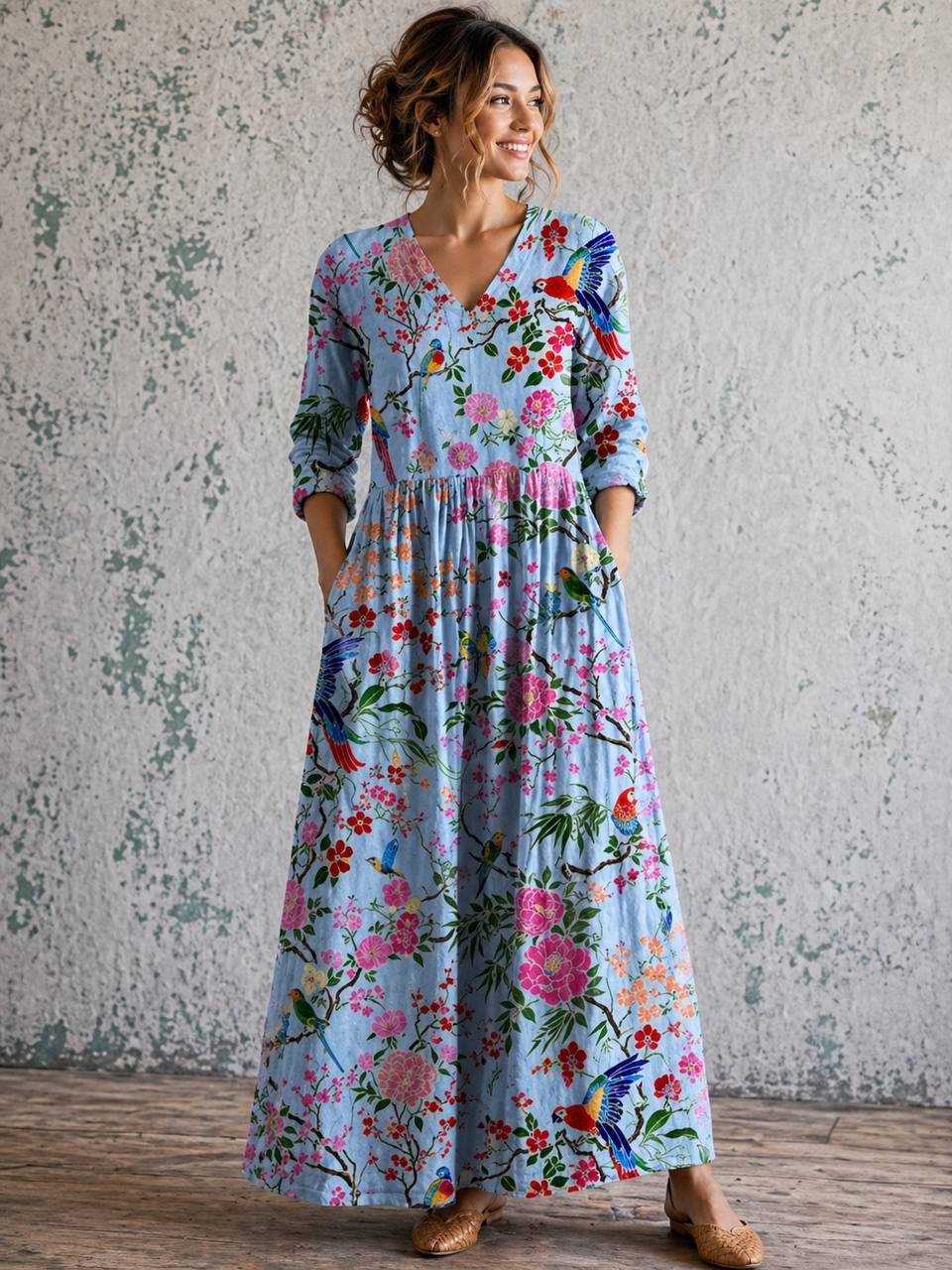 Amaris | Flora Bird Garden Maxi Dress