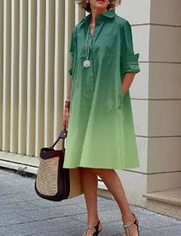 Cassidy | Elegant Gradient Shirt Dress