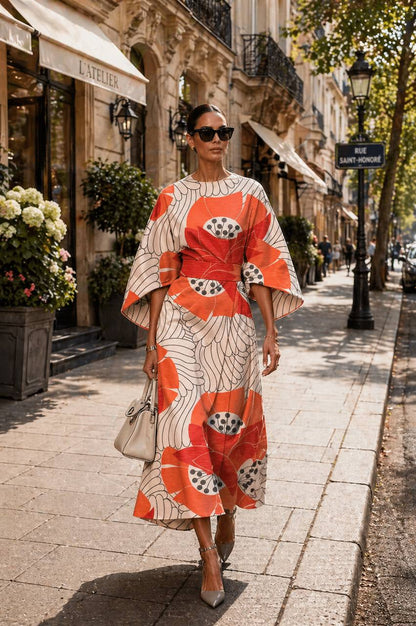 Dayana | Art Bloom Statement Midi Dress