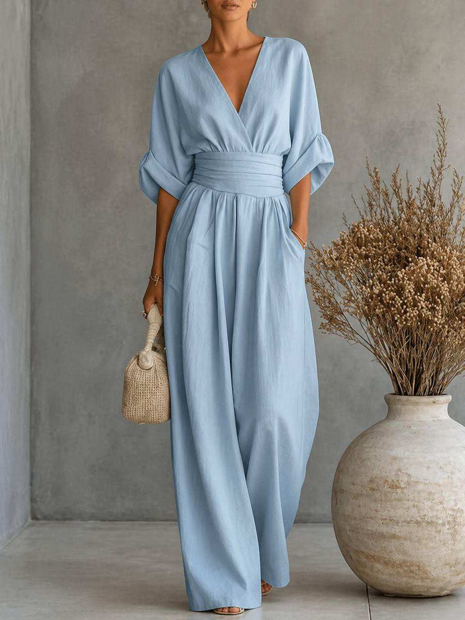Elara |  Draped Waist Jumpsuit