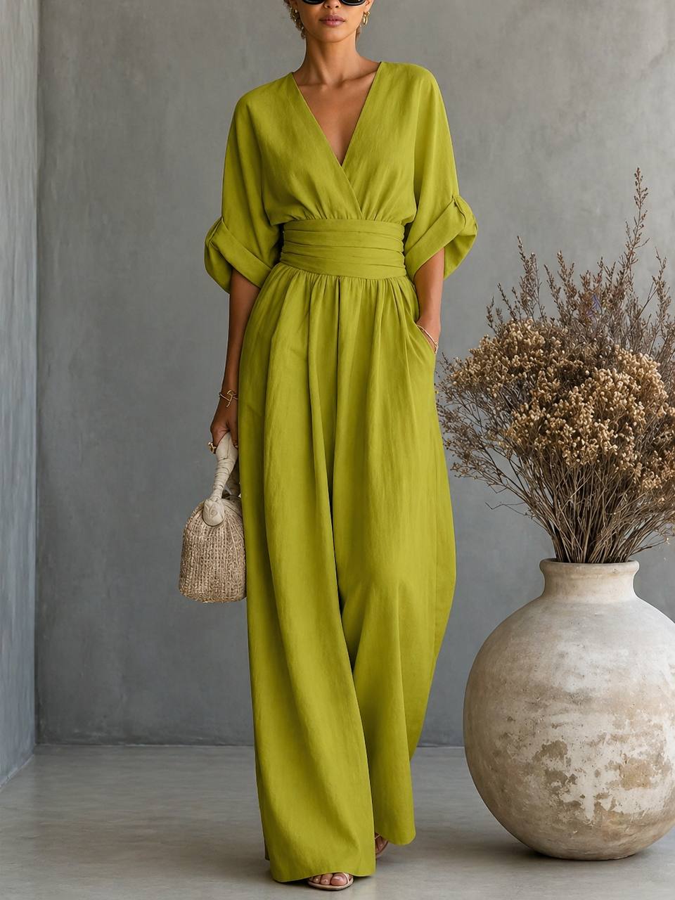 Elara |  Draped Waist Jumpsuit