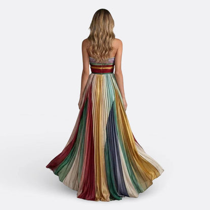 Valeria | Sunset Flow Strapless Maxi Dress