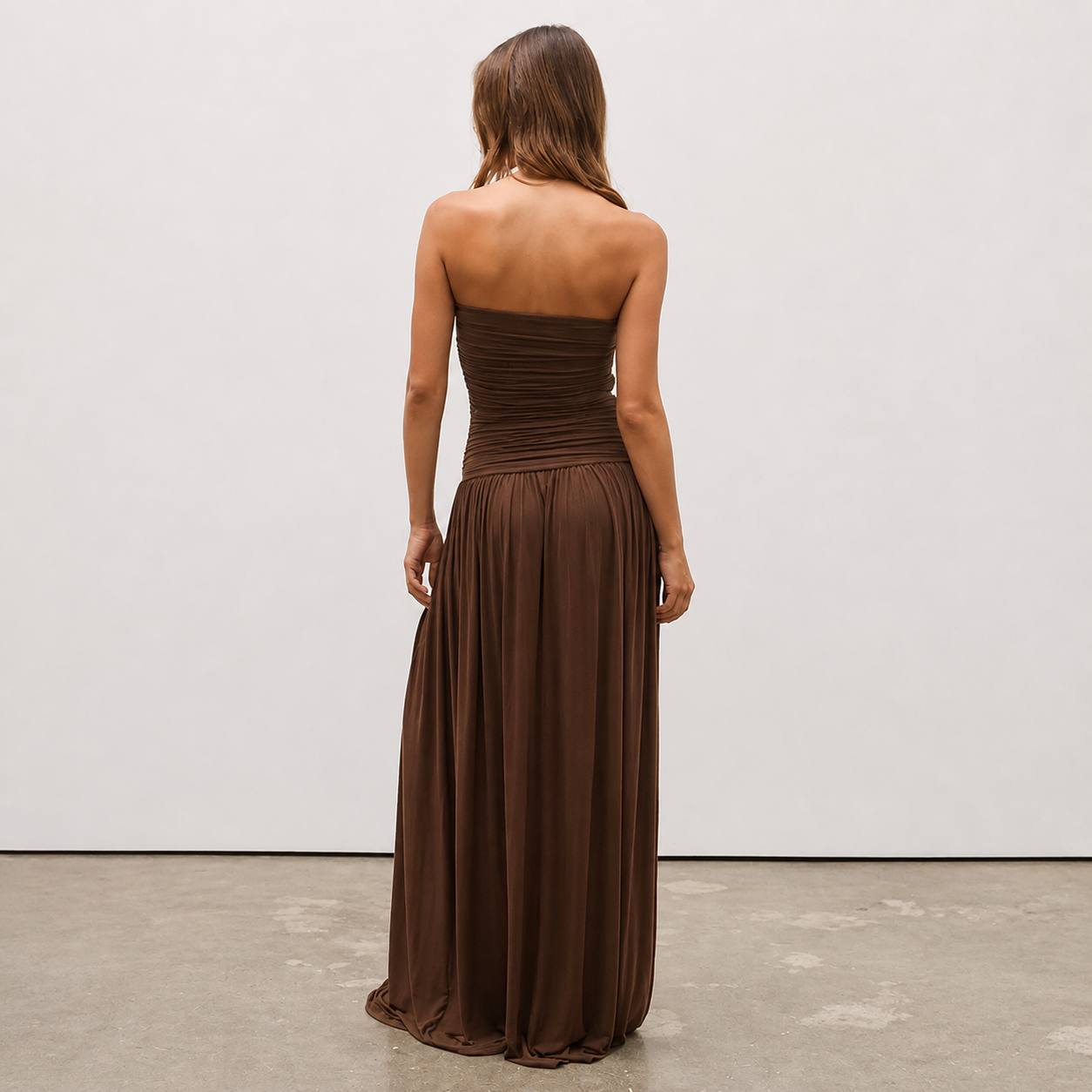 Elara | Sculpted Strapless Maxi Dress