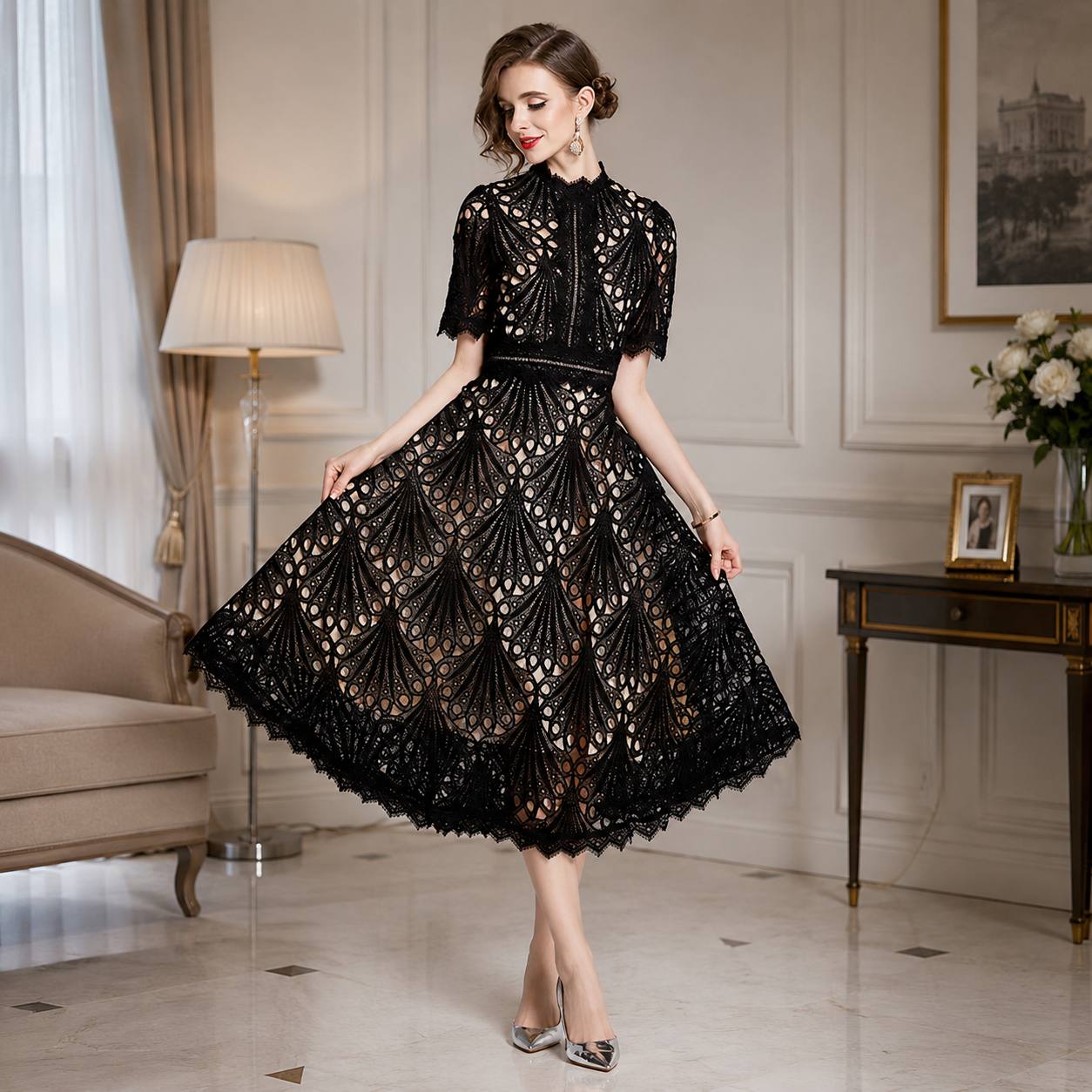 Rosalie | Vintage Grace Midi Dress