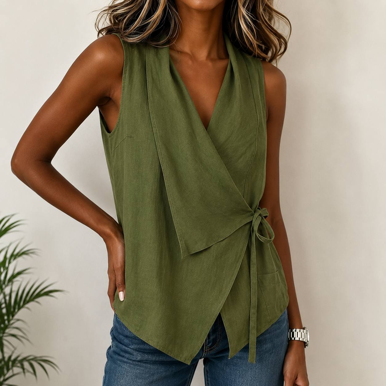 Solenne | Draped Wrap Blouse