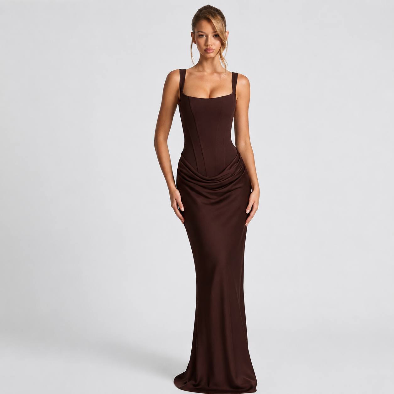 Celestine | Sculpted Satin Corset Gown