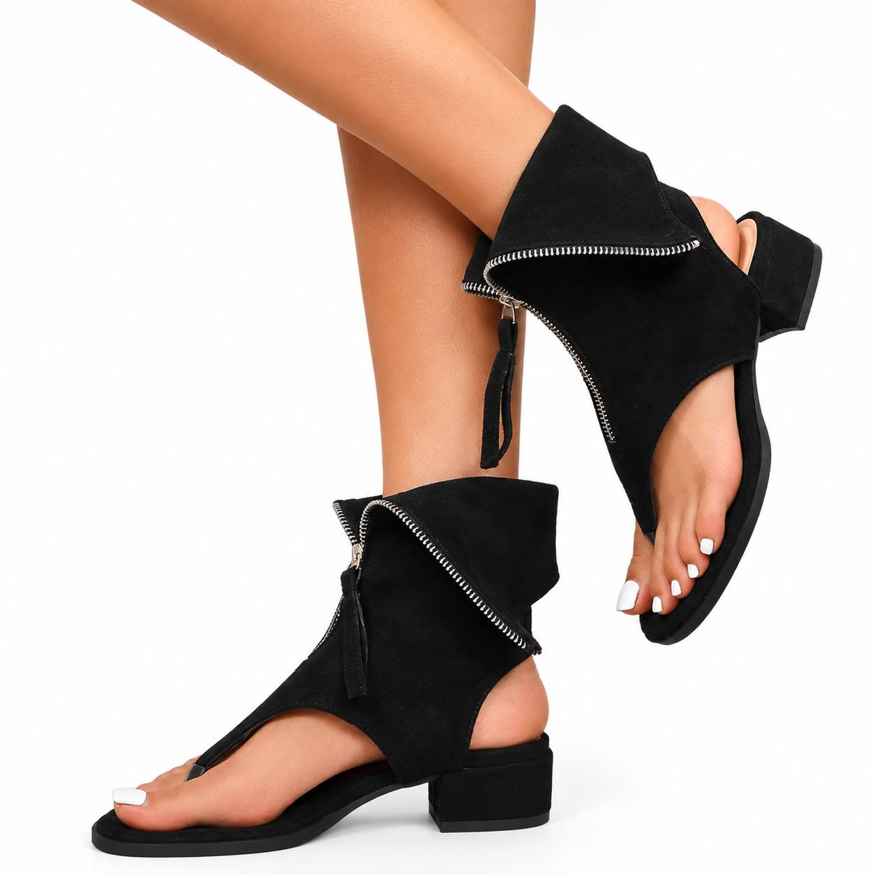 Zafira | Zip Accent Heel Sandals