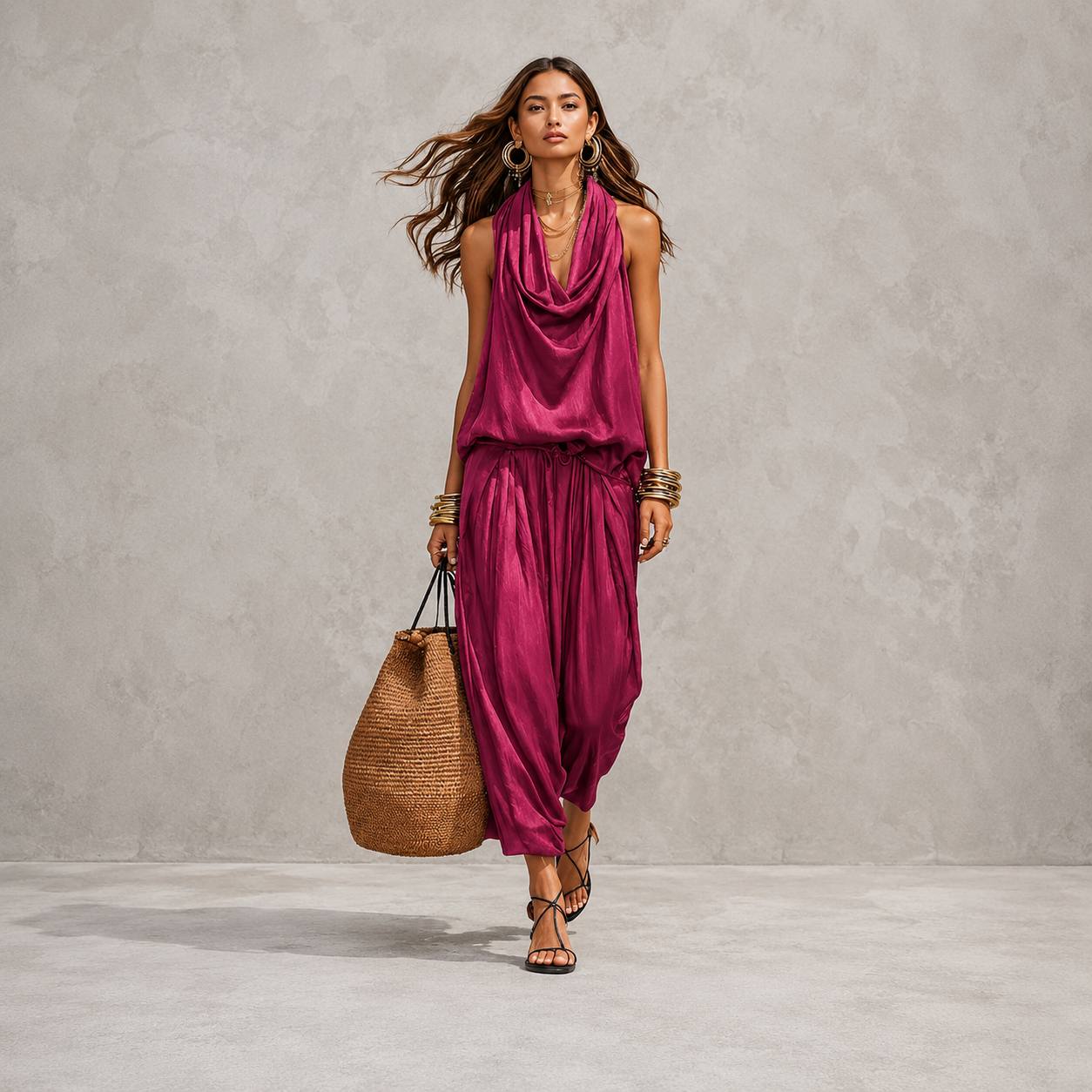 Seraphina | Luxe Draped Two-Piece Set