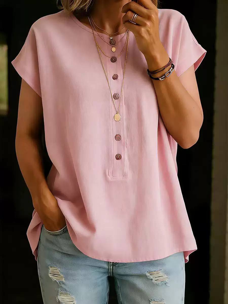 Aria | Button Detail Casual Blouse