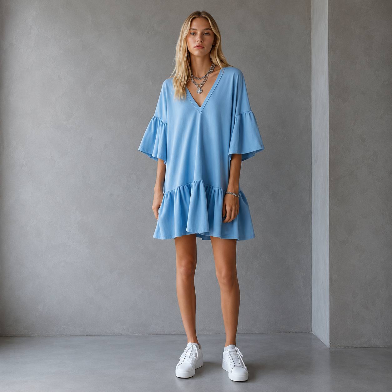 Luna | Flowy Ruffle Mini Dress