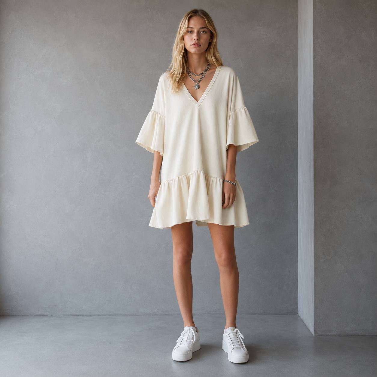 Luna | Flowy Ruffle Mini Dress