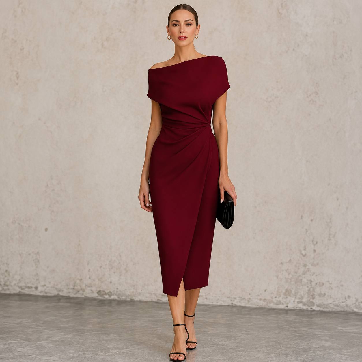 Celeste | Off-Shoulder Elegance Midi Dress