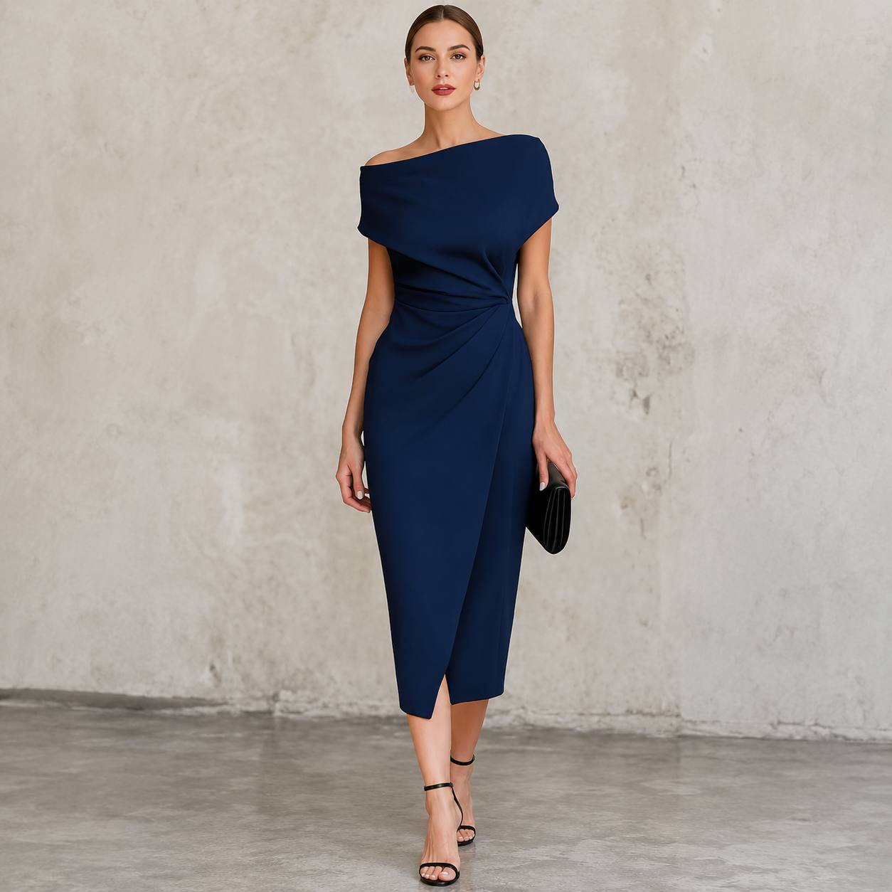 Celeste | Off-Shoulder Elegance Midi Dress