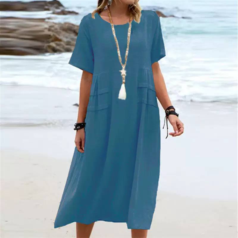 Elena | Relaxed Pocket Midi Dress