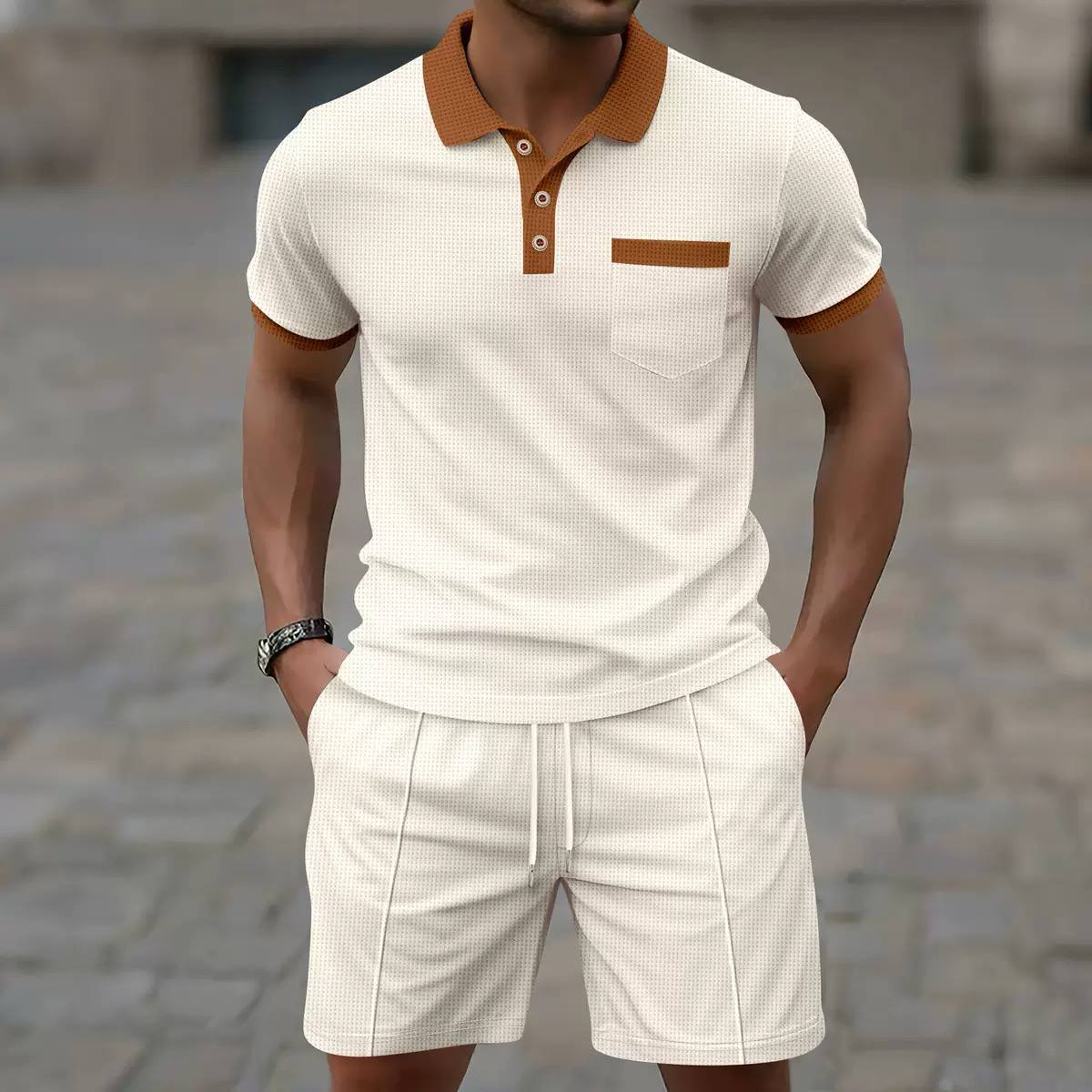 Luca | Textured Polo Lounge Set