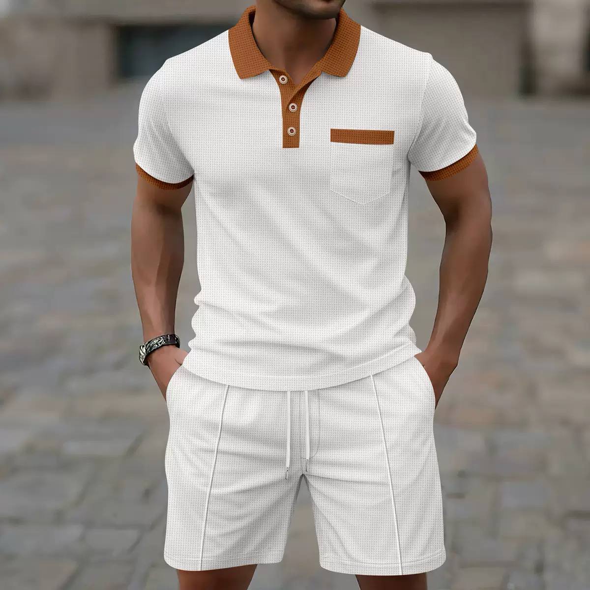 Luca | Textured Polo Lounge Set