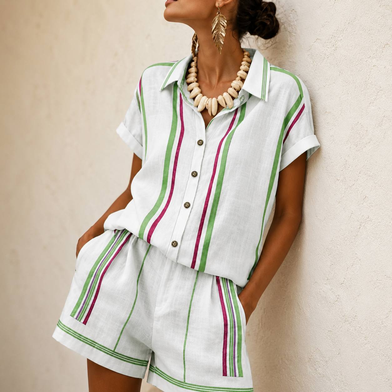 Celeste | Coastal Stripe Short Set
