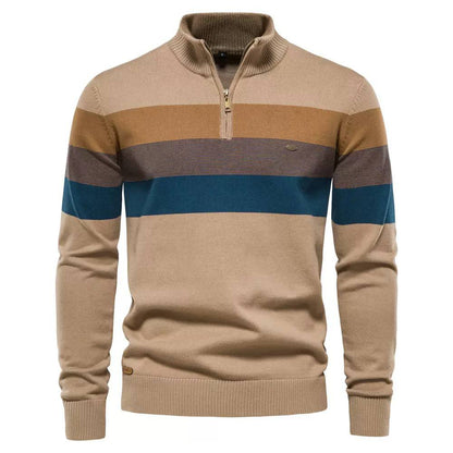Nolan | Harbor Stripe Quarter-Zip Sweater