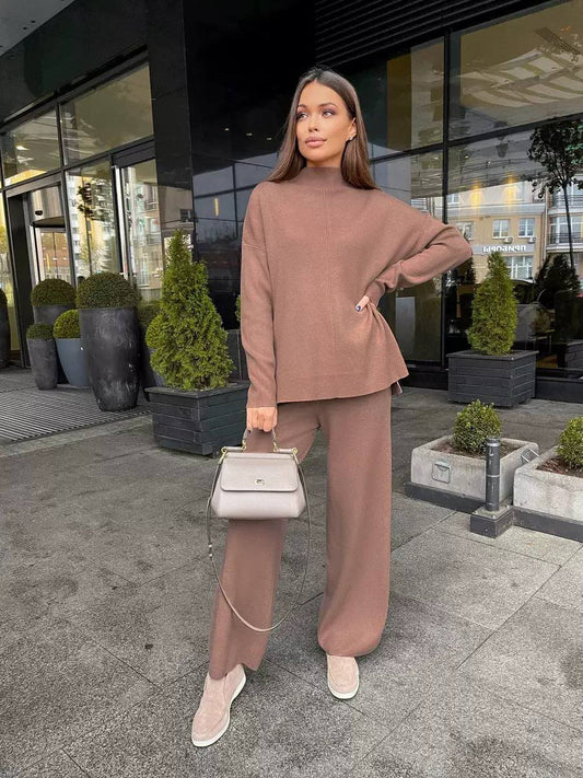 Women's Mock Neck Knit Lounge Set