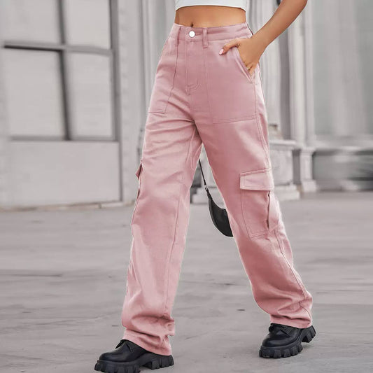 Women's High Waisted Cargo Jeans