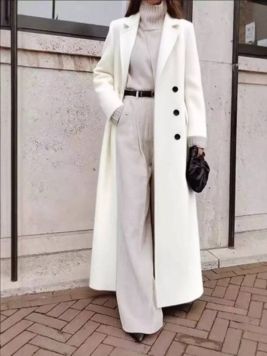 Women's Double Breasted Long Wool Coat