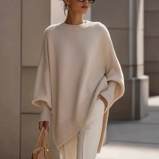 Women's Oversized Batwing Knit Poncho