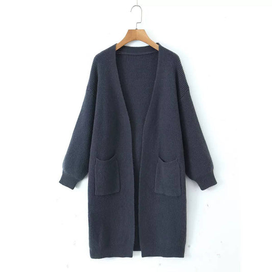 Women's Open Front Longline Knit Cardigan