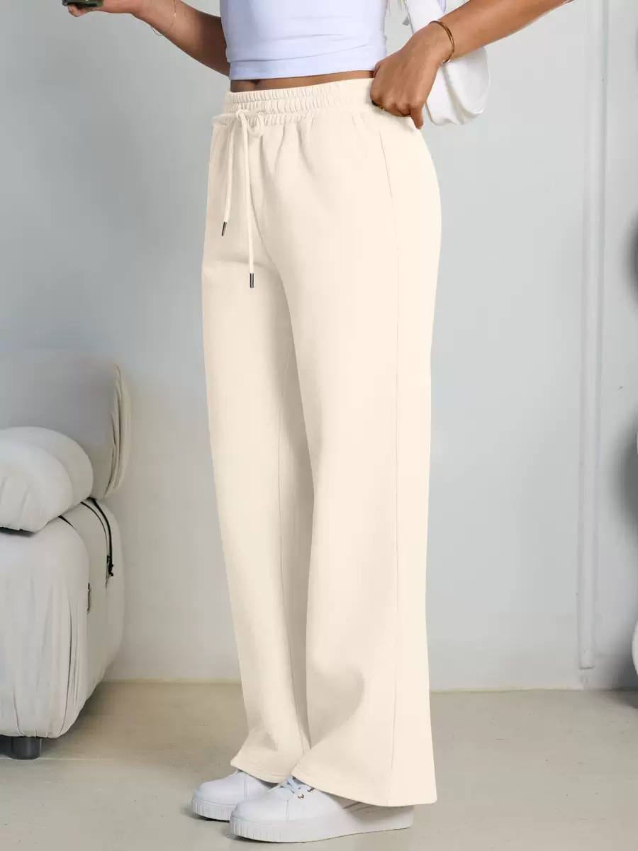Women's Drawstring Wide Leg Lounge Pants